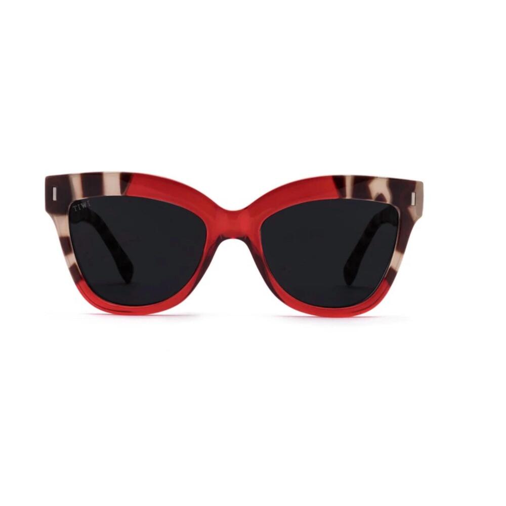 NEW TIWI women's maui recatangular sunglasses in tortoise/red